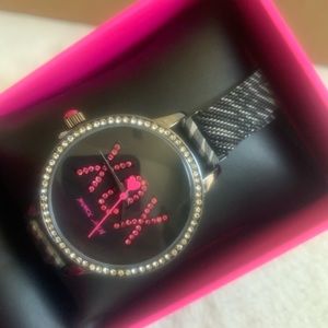 Betsey Johnson XOX Time Amour Watch Zebra Band BNIB